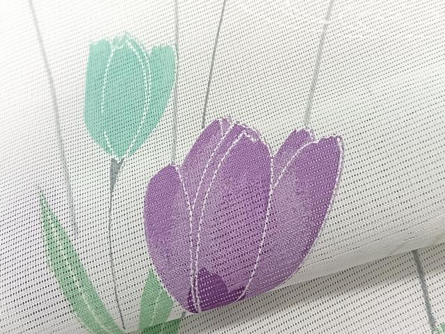 平和屋着物＊夏物　小紋　絽　流水草花文　洗える着物　CABJ9931xi