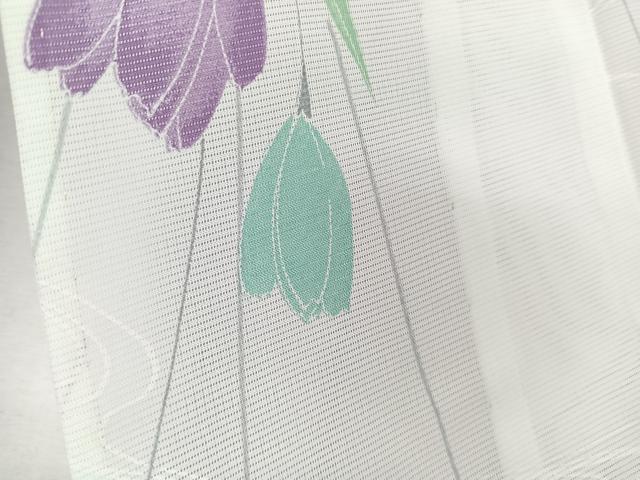 平和屋着物＊夏物　小紋　絽　流水草花文　洗える着物　CABJ9931xi