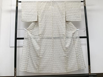 平和屋着物＊夏物　紗紬　抽象文様　正絹　逸品　CABJ9934xi