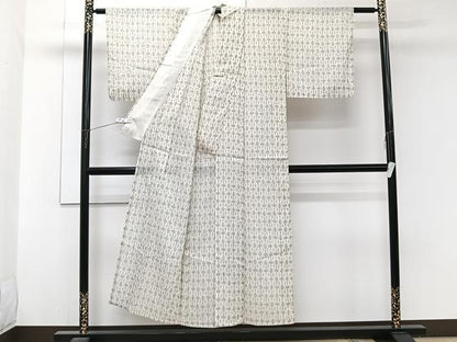 平和屋着物＊夏物　紗紬　抽象文様　正絹　逸品　CABJ9934xi