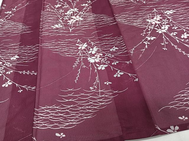 平和屋着物＊夏物　小紋　絽　草花文　洗える着物　CABJ9936xi