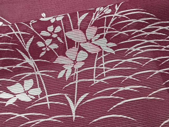 平和屋着物＊夏物　小紋　絽　草花文　洗える着物　CABJ9936xi