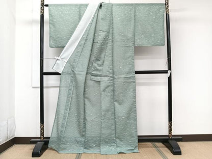 平和屋着物＊夏物　小紋　絽　雪輪芝文　洗える着物　CABJ9937xi