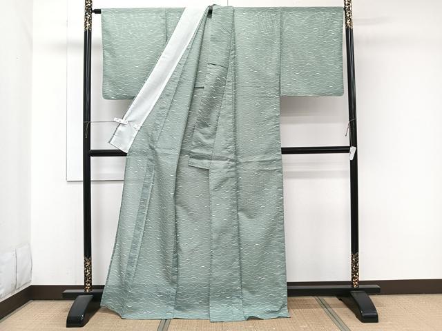 平和屋着物＊夏物　小紋　絽　雪輪芝文　洗える着物　CABJ9937xi