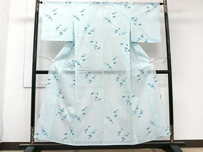 平和屋着物＊夏物　小紋　絽　笹文　洗える着物　未使用　CABJ9941xi
