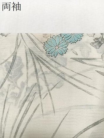 平和屋着物＊夏物　小紋　絽　草花文　洗える着物　CABJ9945xi