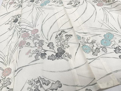平和屋着物＊夏物　小紋　絽　草花文　洗える着物　CABJ9945xi