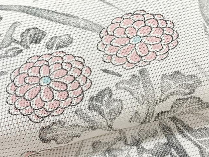 平和屋着物＊夏物　小紋　絽　草花文　洗える着物　CABJ9945xi