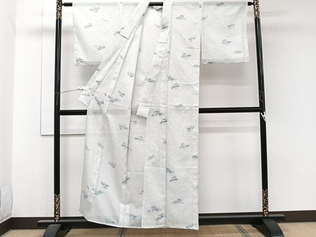 平和屋着物＊夏物　小紋　絽　草文　洗える着物　CABJ9947xi