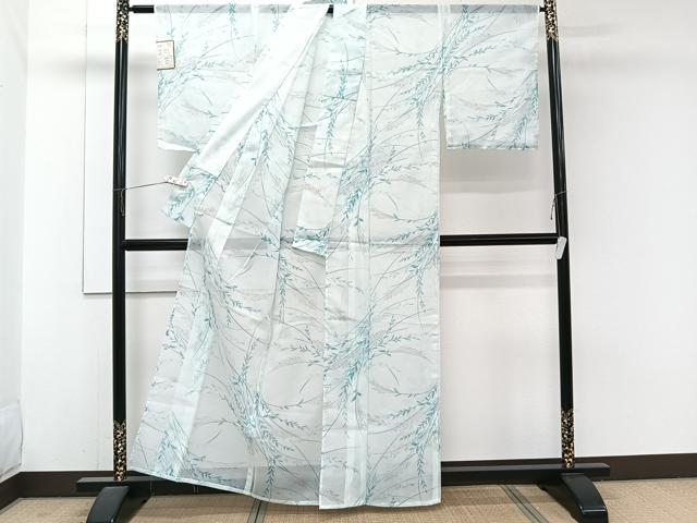 平和屋着物＊夏物　小紋　枝葉文　洗える着物　未使用　CABJ9949xi