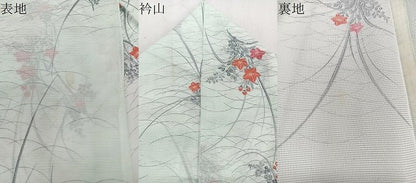 平和屋着物＊夏物　小紋　絽　草花文　洗える着物　CABJ9953xi