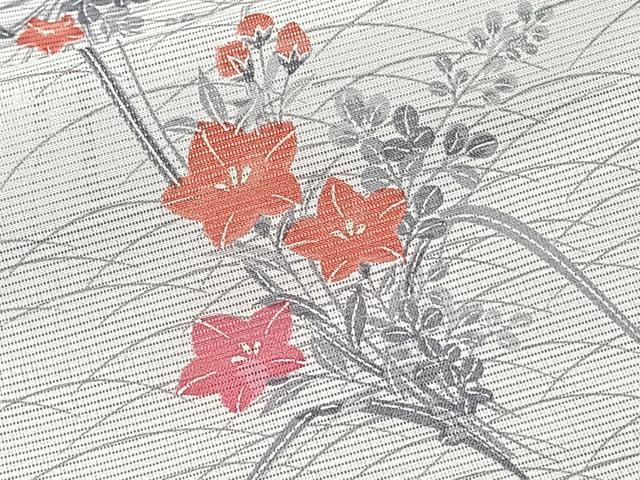 平和屋着物＊夏物　小紋　絽　草花文　洗える着物　CABJ9953xi