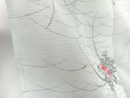 平和屋着物＊夏物　小紋　絽　草花文　洗える着物　CABJ9953xi
