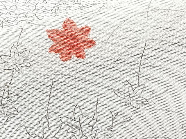 平和屋着物＊夏物　小紋　絽　草花楓文　洗える着物　CABJ9956xi