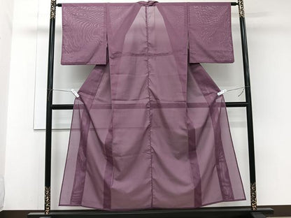 平和屋着物＊夏物　色無地　絽　浅蘇芳色　洗える着物　CABJ9962xi