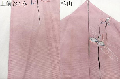 平和屋着物＊夏物　小紋　絽　流水花文　洗える着物　CABJ9964xi