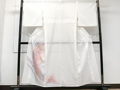 平和屋着物＊夏物　訪問着　絽　枝花文　洗える着物　CABJ9965xi