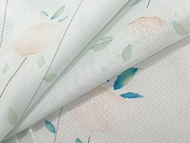 平和屋着物＊夏物　小紋　絽　枝草花文　洗える着物　CABJ9966xi