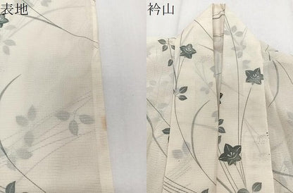 平和屋着物＊夏物　小紋　絽　草花文　洗える着物　CABJ9967xi