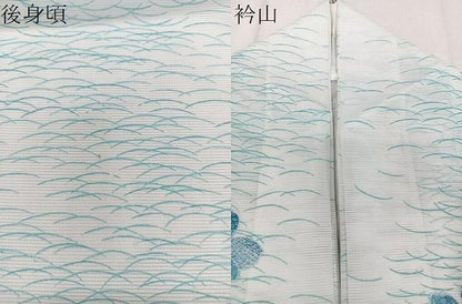平和屋着物＊夏物　小紋　絽　芝花文　洗える着物　CABJ9969xi