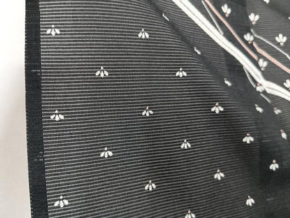 平和屋着物＊夏物　小紋　絽　花文様　黒地　洗える着物　CABJ9970xi