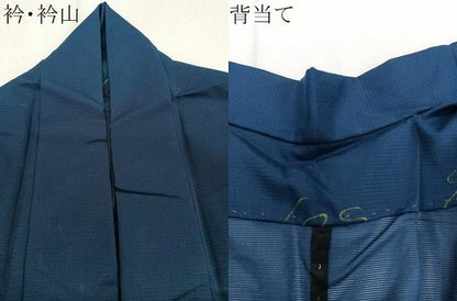 平和屋着物＊夏物　色無地　絽　紺青色　洗える着物　CABJ9972xi