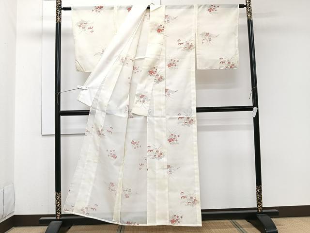平和屋着物＊夏物　小紋　籬草花文　洗える着物　未使用　CABJ9974xi