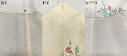 平和屋着物＊夏物　小紋　絽　立波草花文　洗える着物　CABJ9975xi
