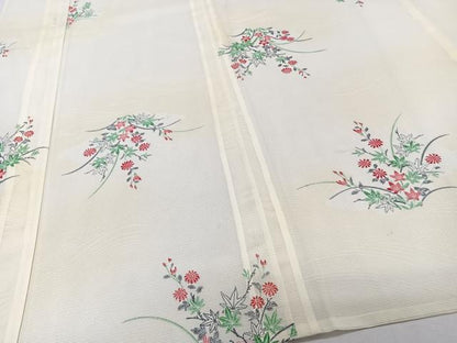 平和屋着物＊夏物　小紋　絽　立波草花文　洗える着物　CABJ9975xi