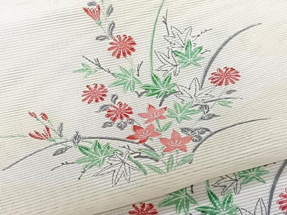 平和屋着物＊夏物　小紋　絽　立波草花文　洗える着物　CABJ9975xi