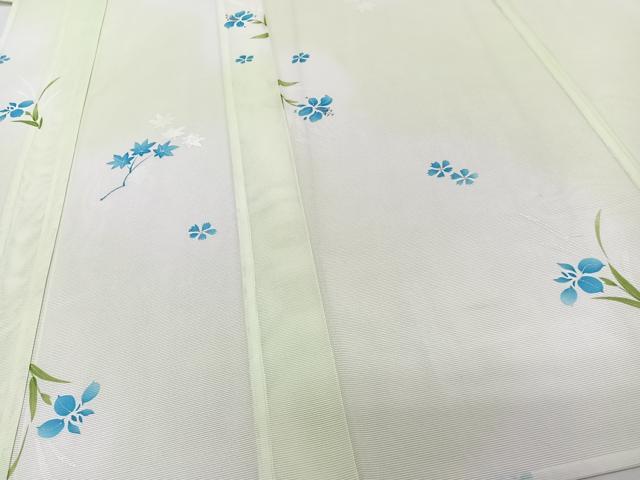平和屋着物＊夏物　小紋　絽　草花楓文　洗える着物　CABJ9977xi