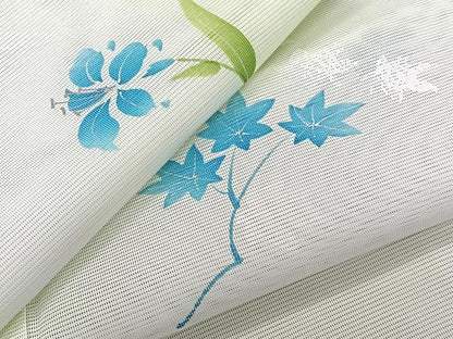 平和屋着物＊夏物　小紋　絽　草花楓文　洗える着物　CABJ9977xi