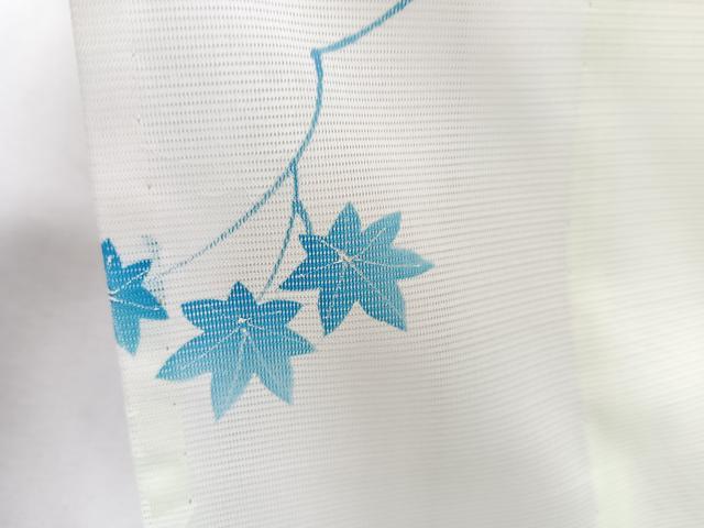 平和屋着物＊夏物　小紋　絽　草花楓文　洗える着物　CABJ9977xi