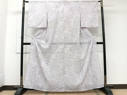 平和屋着物＊夏物　小紋　絽　草花文　洗える着物　CABJ9978xi