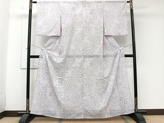 平和屋着物＊夏物　小紋　絽　草花文　洗える着物　CABJ9978xi