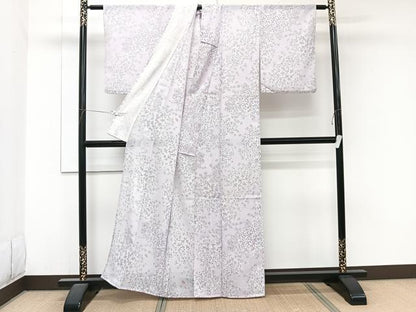 平和屋着物＊夏物　小紋　絽　草花文　洗える着物　CABJ9978xi