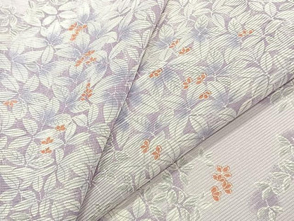平和屋着物＊夏物　小紋　絽　草花文　洗える着物　CABJ9978xi