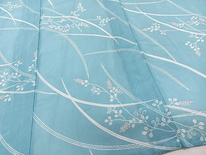 平和屋着物＊夏物　小紋　絽　芝萩文　洗える着物　CABJ9984xi