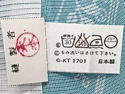 平和屋着物＊夏物　小紋　絽　芝萩文　洗える着物　CABJ9984xi