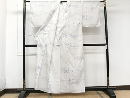 平和屋着物＊夏物　小紋　絽　花唐草文　洗える着物　CABJ9986xi