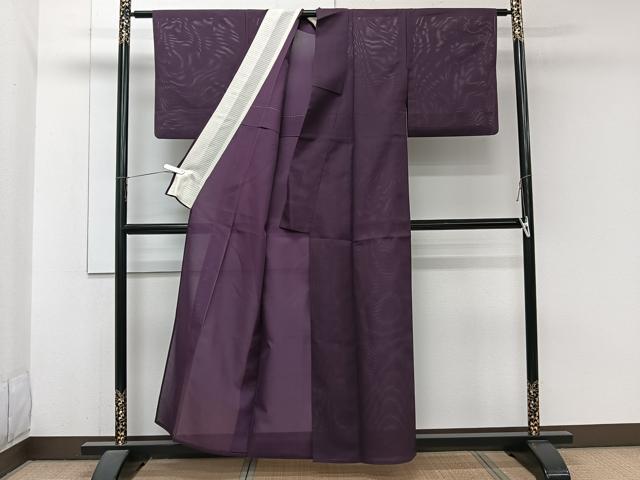 平和屋着物＊夏物　色無地　絽　葡萄色　正絹　逸品　CABJ9988xi