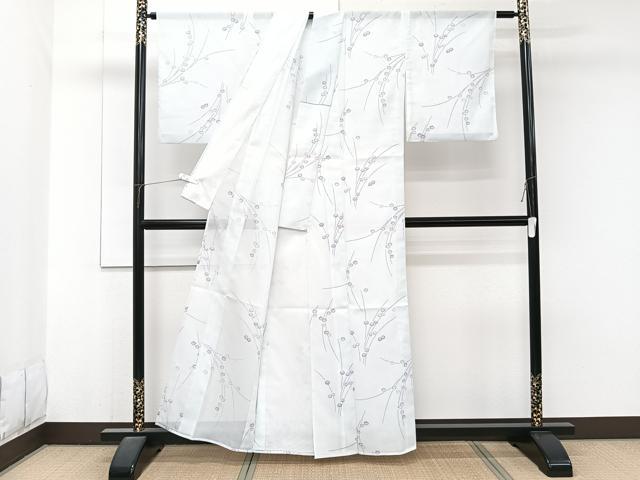 平和屋着物＊夏物　小紋　絽　枝花文　洗える着物　CABJ9989xi