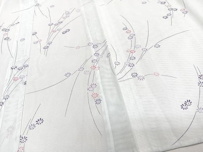 平和屋着物＊夏物　小紋　絽　枝花文　洗える着物　CABJ9989xi