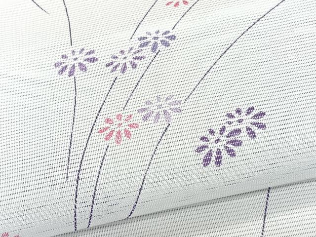 平和屋着物＊夏物　小紋　絽　枝花文　洗える着物　CABJ9989xi