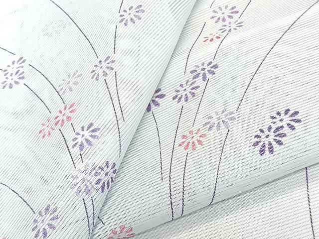 平和屋着物＊夏物　小紋　絽　枝花文　洗える着物　CABJ9989xi