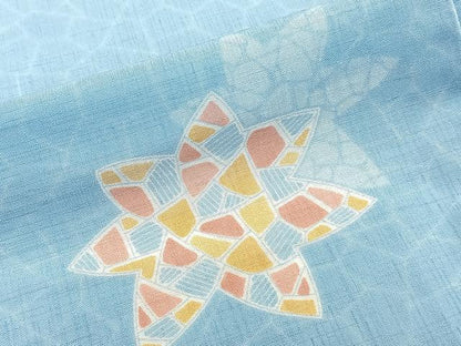 平和屋着物＊夏物　小紋　紗　花文様　洗える着物　CABJ9991xi