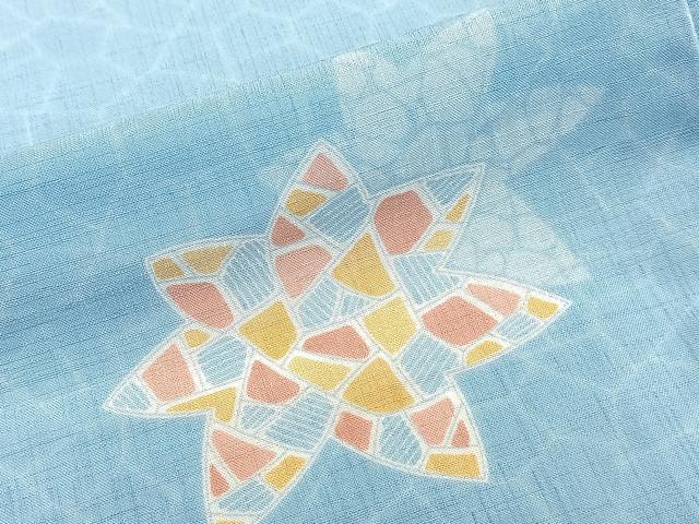 平和屋着物＊夏物　小紋　紗　花文様　洗える着物　CABJ9991xi