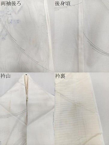 平和屋着物＊夏物　小紋　絽　草花文　洗える着物　CABJ9993xi
