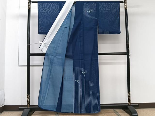 平和屋着物＊夏物　訪問着　絽　笹竹文　洗える着物　CABJ9994xi