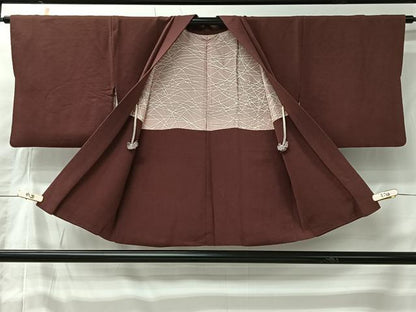 平和屋着物＃羽織　錆色　鬼しぼ縮緬　正絹　逸品　CABK0001ua